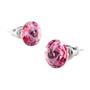 Earring, pink SWAROVSKI® crystal, rivoli, 8 mm, ART CRYSTELLA®